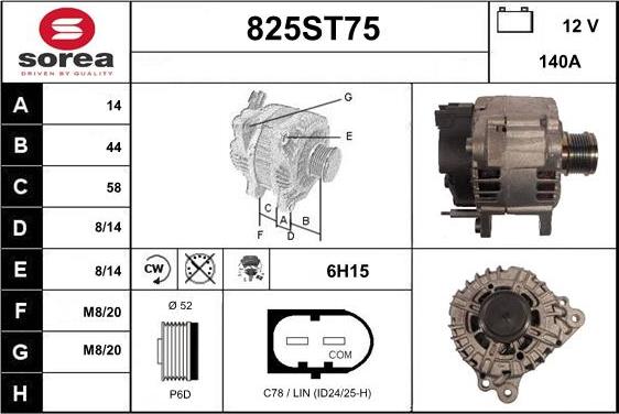 STARTCAR 825ST75 - Laturi inparts.fi