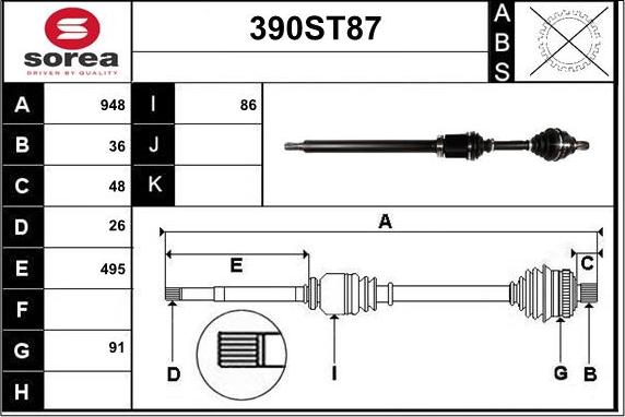 STARTCAR 390ST87 - Vetoakseli inparts.fi