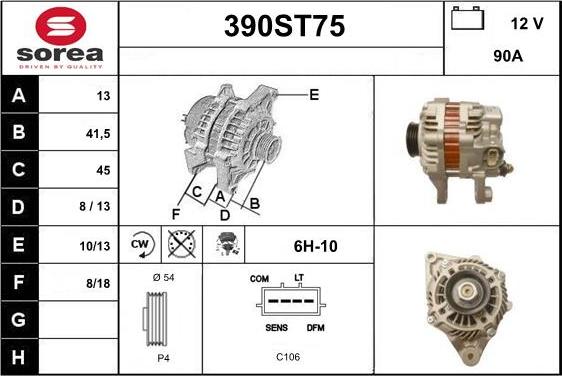 STARTCAR 390ST75 - Laturi inparts.fi