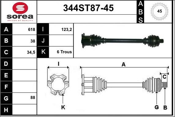 STARTCAR 344ST87-45 - Vetoakseli inparts.fi