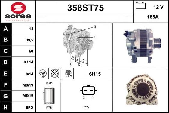 STARTCAR 358ST75 - Laturi inparts.fi