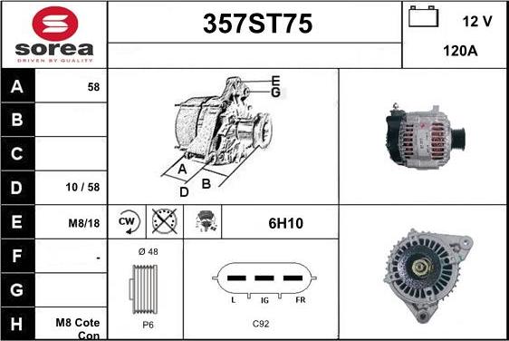 STARTCAR 357ST75 - Laturi inparts.fi