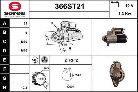 STARTCAR 366ST21 - Käynnistinmoottori inparts.fi