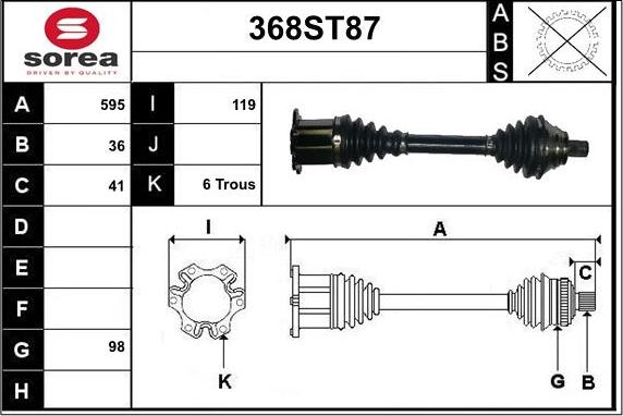 STARTCAR 368ST87 - Vetoakseli inparts.fi