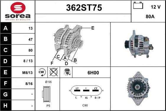 STARTCAR 362ST75 - Laturi inparts.fi