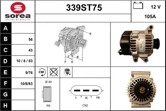 STARTCAR 339ST75 - Laturi inparts.fi