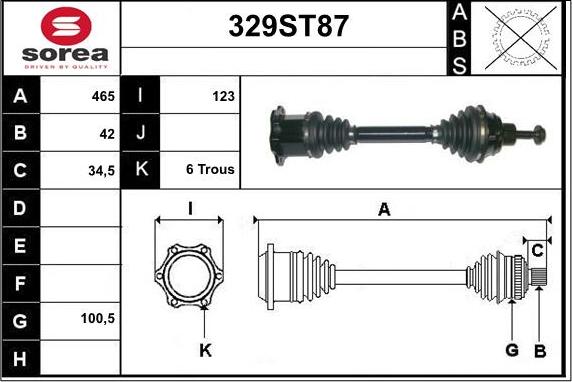 STARTCAR 329ST87 - Vetoakseli inparts.fi