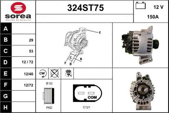 STARTCAR 324ST75 - Laturi inparts.fi