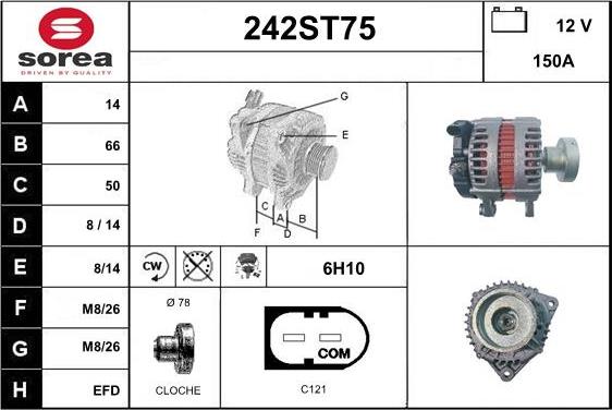 STARTCAR 242ST75 - Laturi inparts.fi