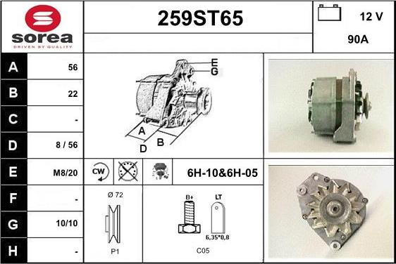 STARTCAR 259ST65 - Laturi inparts.fi