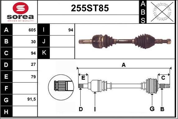 STARTCAR 255ST85 - Vetoakseli inparts.fi