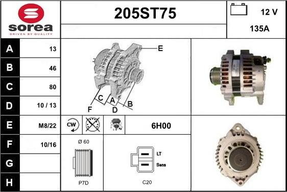 STARTCAR 205ST75 - Laturi inparts.fi