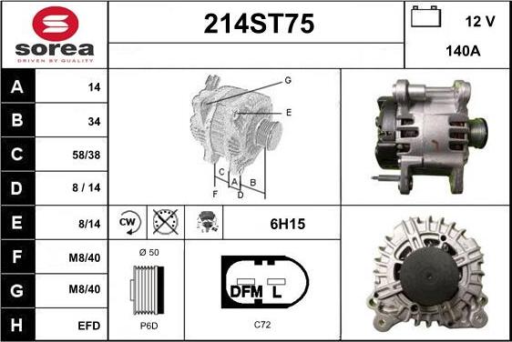 STARTCAR 214ST75 - Laturi inparts.fi