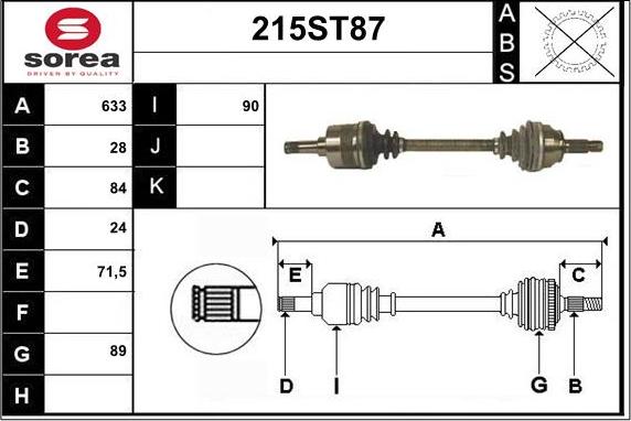 STARTCAR 215ST87 - Vetoakseli inparts.fi