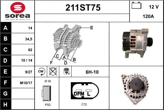 STARTCAR 211ST75 - Laturi inparts.fi