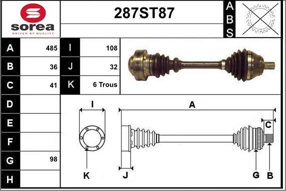 STARTCAR 287ST87 - Vetoakseli inparts.fi