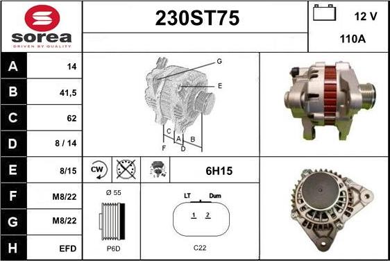 STARTCAR 230ST75 - Laturi inparts.fi