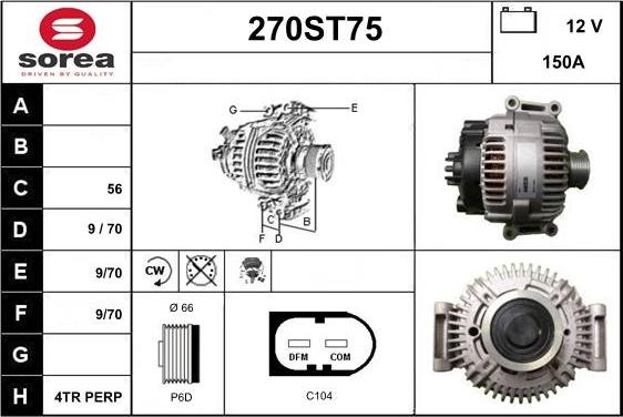 STARTCAR 270ST75 - Laturi inparts.fi