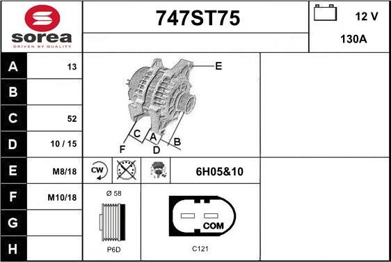 STARTCAR 747ST75 - Laturi inparts.fi