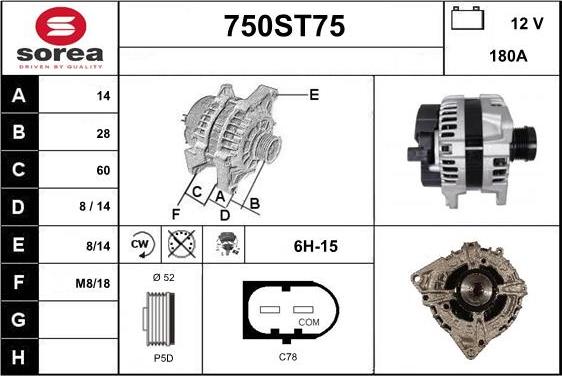 STARTCAR 750ST75 - Laturi inparts.fi