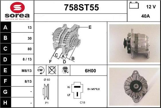 STARTCAR 758ST55 - Laturi inparts.fi