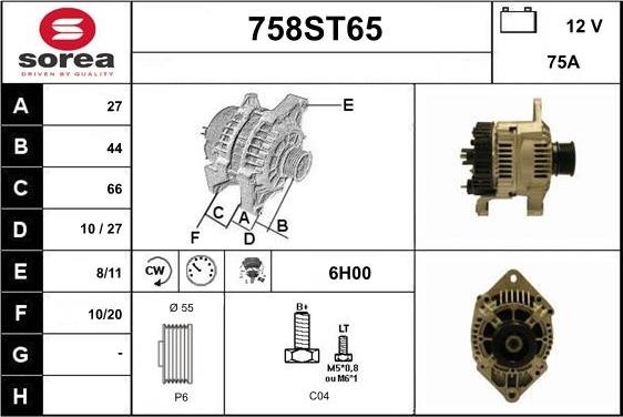 STARTCAR 758ST65 - Laturi inparts.fi