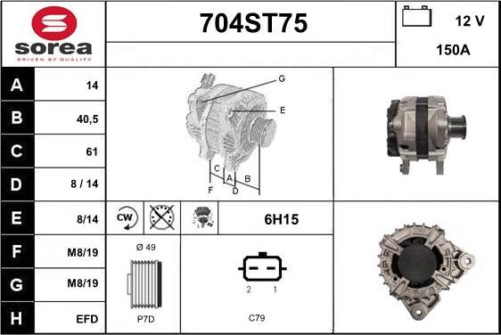 STARTCAR 704ST75 - Laturi inparts.fi