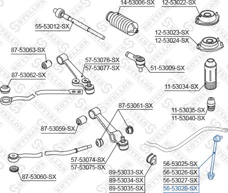 Stellox 56-53028-SX - Tanko, kallistuksenvaimennin inparts.fi