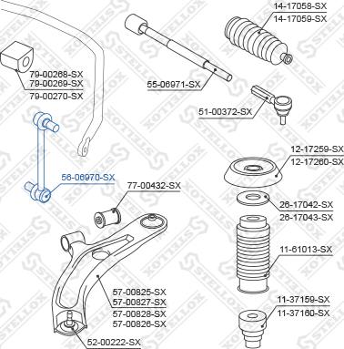 Stellox 56-06970-SX - Tanko, kallistuksenvaimennin inparts.fi