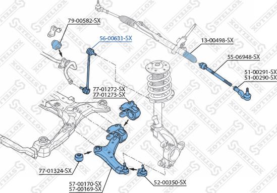 Stellox 56-00631-SX - Tanko, kallistuksenvaimennin inparts.fi