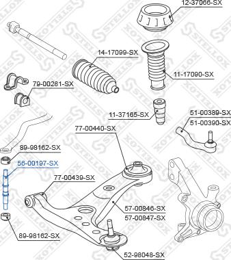 Stellox 56-00197-SX - Tanko, kallistuksenvaimennin inparts.fi