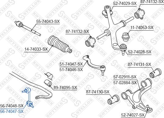 Stellox 56-74047-SX - Tanko, kallistuksenvaimennin inparts.fi