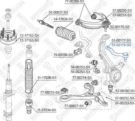 Stellox 51-00178-SX - Raidetangon pää inparts.fi