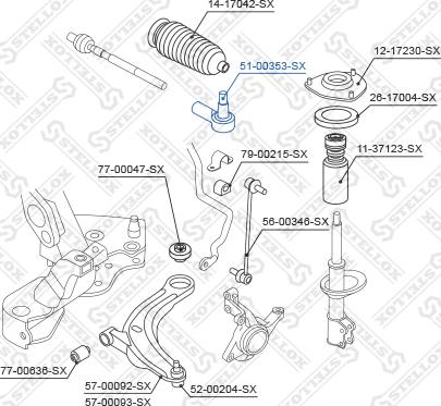 Stellox 51-00353-SX - Raidetangon pää inparts.fi