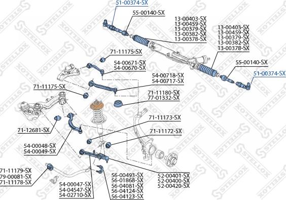 Stellox 51-00374-SX - Raidetangon pää inparts.fi