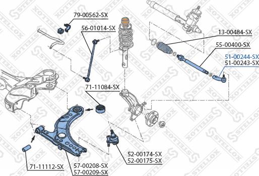 Stellox 51-00244-SX - Raidetangon pää inparts.fi