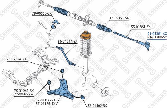 Stellox 51-01381-SX - Raidetangon pää inparts.fi