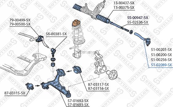 Stellox 51-02089-SX - Raidetangon pää inparts.fi