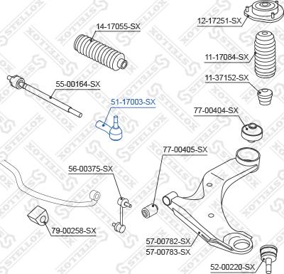 Stellox 51-17003-SX - Raidetangon pää inparts.fi