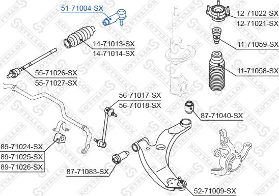 Stellox 51-71004-SX - Raidetangon pää inparts.fi