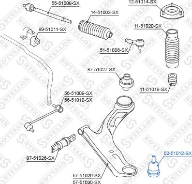 Stellox 52-51012-SX - Pallonivel inparts.fi