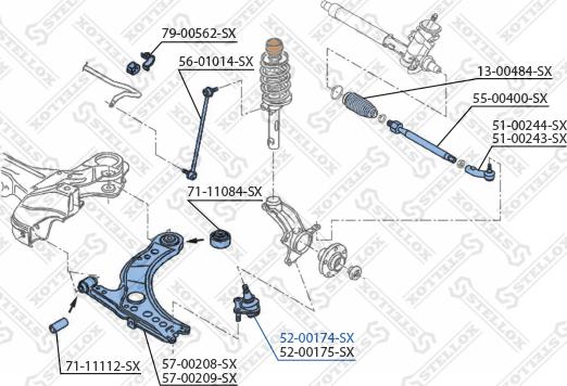 Stellox 52-00174-SX - Pallonivel inparts.fi