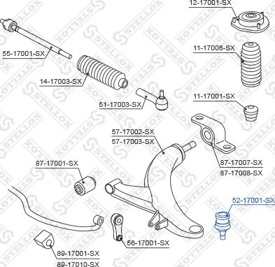 Stellox 52-17001-SX - Pallonivel inparts.fi