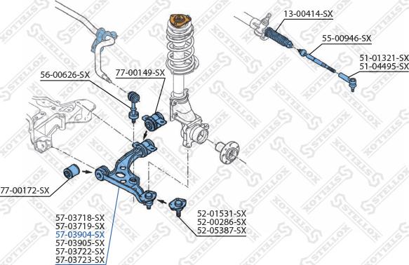 Stellox 57-03904-SX - Tukivarsi, pyöräntuenta inparts.fi