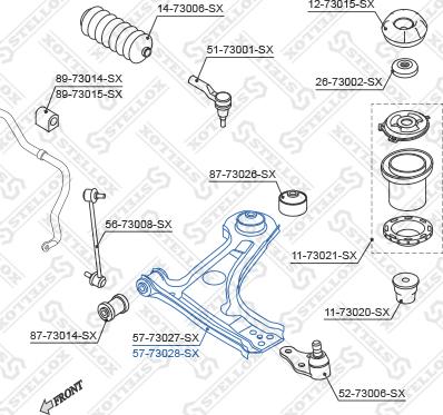 Stellox 57-73028-SX - Tukivarsi, pyöräntuenta inparts.fi