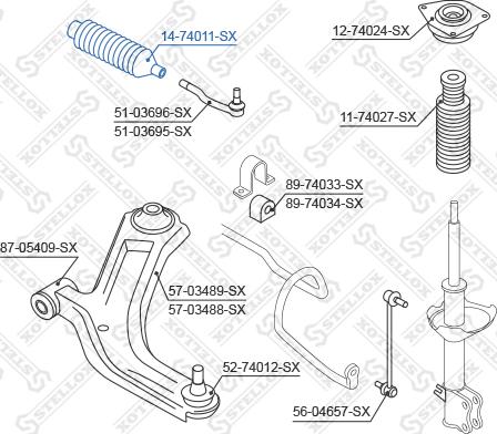 Stellox 14-74011-SX - Paljekumi, ohjaus inparts.fi