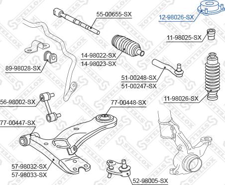 Stellox 12-98026-SX - Jousijalan tukilaakeri inparts.fi