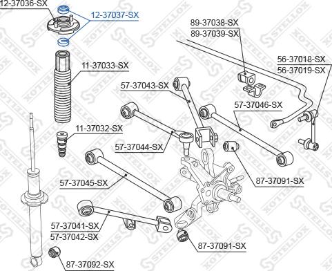 Stellox 12-37037-SX - Rullalaakeri, jousijalkalaakeri inparts.fi