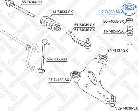 Stellox 12-74039-SX - Jousijalan tukilaakeri inparts.fi