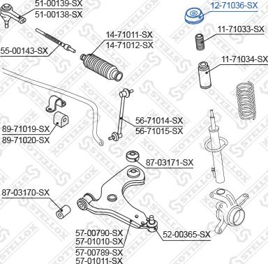 Stellox 12-71036-SX - Rullalaakeri, jousijalkalaakeri inparts.fi